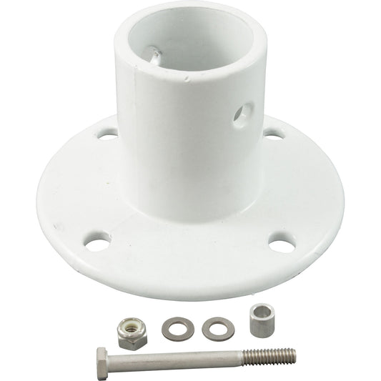 Deck Flange Only, Perma Cast, For Slide, 1.9", White/Aluminum