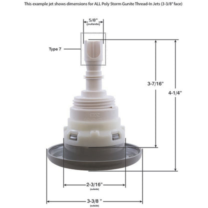 Jet Intl, WW Poly Storm Gun, 3-3/8"fd, Dir, Txt Scal, Gry, Thd