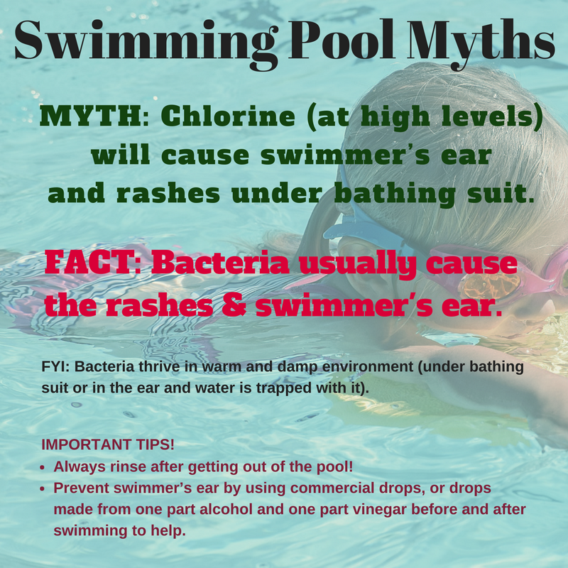 Swimming Pool Myths # 2 Chlorine Cause Swimmer's Ear and Bathing